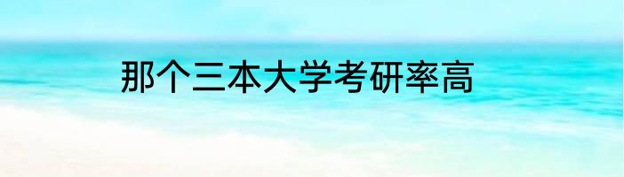 那个三本大学考研率高