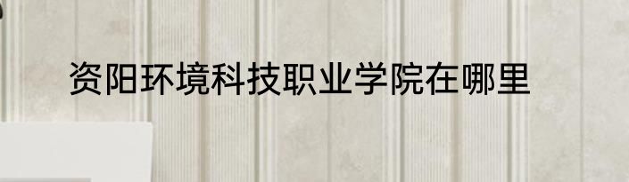 资阳环境科技职业学院在哪里