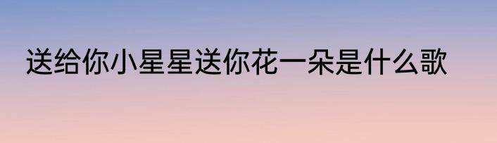 送给你小星星送你花一朵是什么歌
