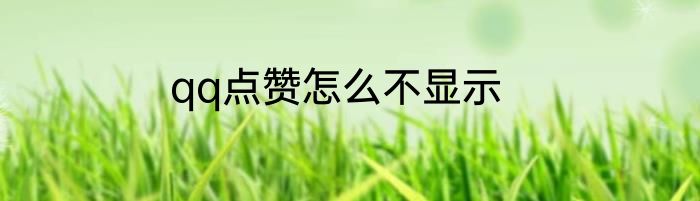 qq点赞怎么不显示