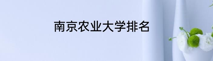 南京农业大学排名