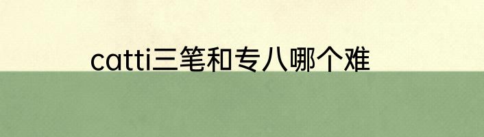 catti三笔和专八哪个难