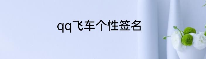 qq飞车个性签名