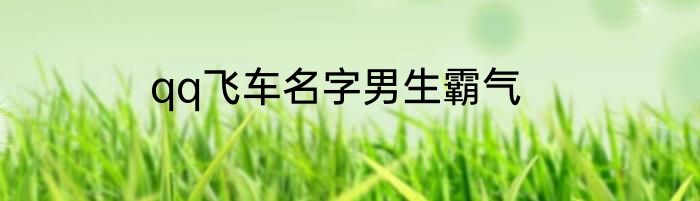 qq飞车名字男生霸气
