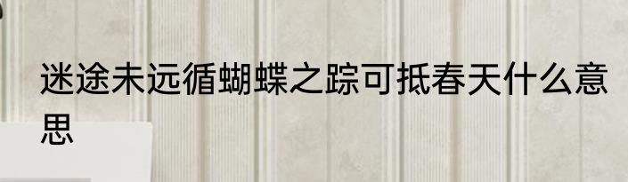 迷途未远循蝴蝶之踪可抵春天什么意思