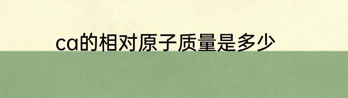 ca的相对原子质量是多少