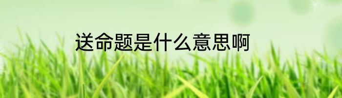 送命题是什么意思啊