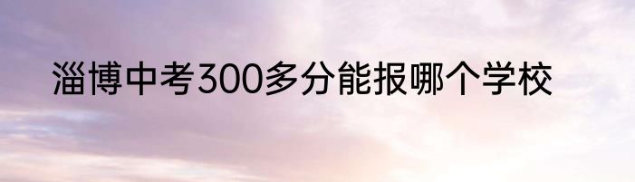 淄博中考300多分能报哪个学校