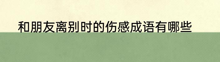 和朋友离别时的伤感成语有哪些
