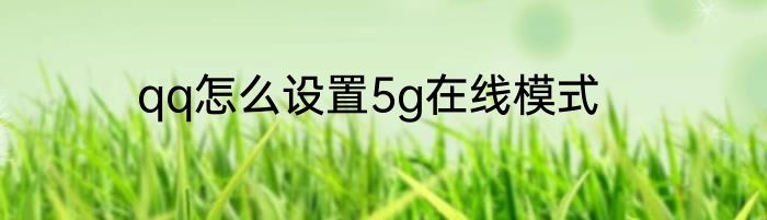 qq怎么设置5g在线模式
