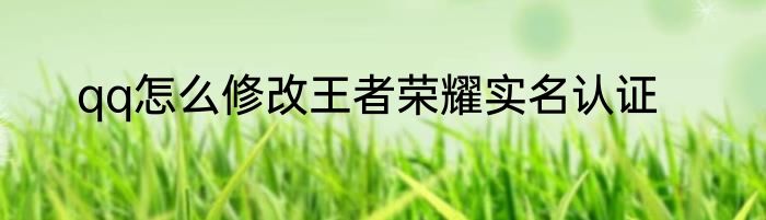 qq怎么修改王者荣耀实名认证