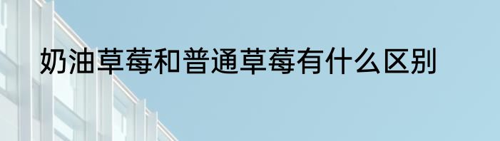 奶油草莓和普通草莓有什么区别