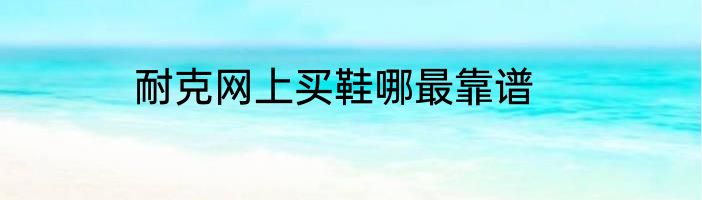 耐克网上买鞋哪最靠谱