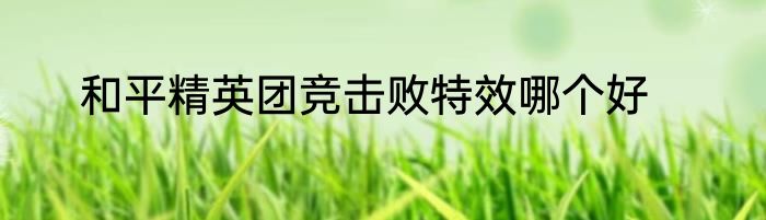 和平精英团竞击败特效哪个好