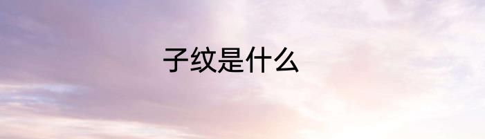 子纹是什么