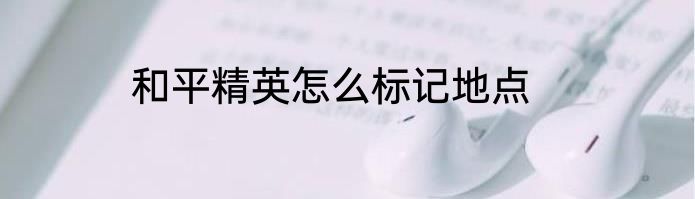和平精英怎么标记地点