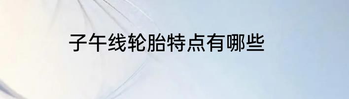 子午线轮胎特点有哪些