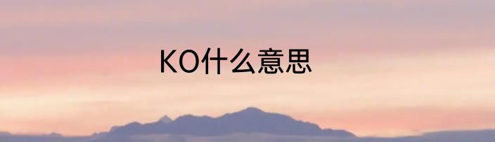 KO什么意思