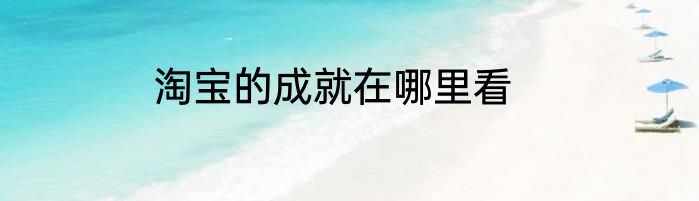 淘宝的成就在哪里看