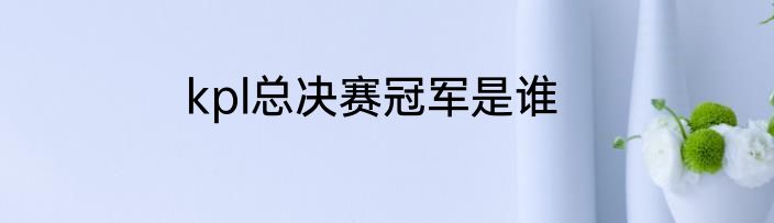 kpl总决赛冠军是谁