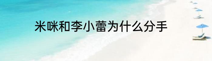 米咪和李小蕾为什么分手