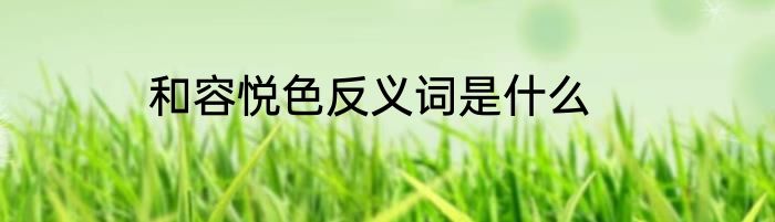和容悦色反义词是什么