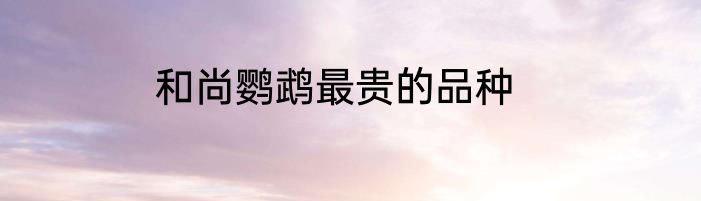 和尚鹦鹉最贵的品种