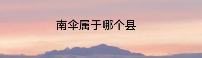 南伞属于哪个县