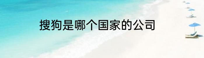 搜狗是哪个国家的公司