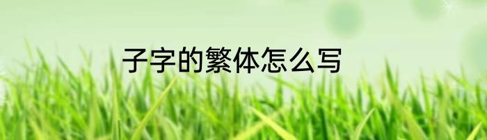 子字的繁体怎么写