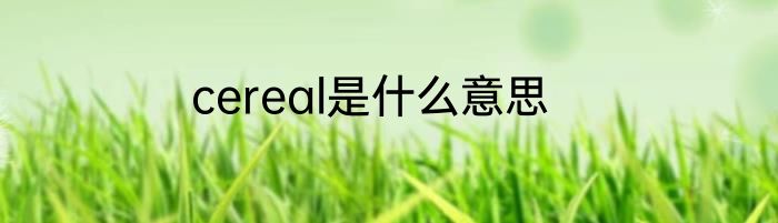 cereal是什么意思