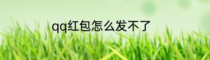 qq红包怎么发不了