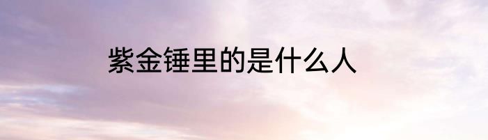 紫金锤里的是什么人