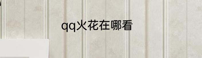 qq火花在哪看