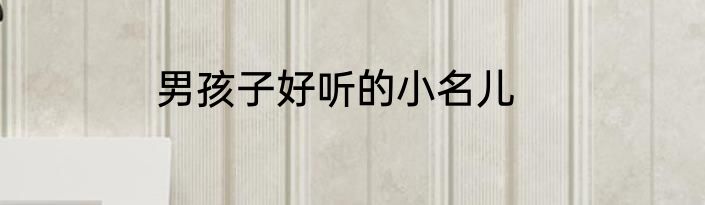 男孩子好听的小名儿