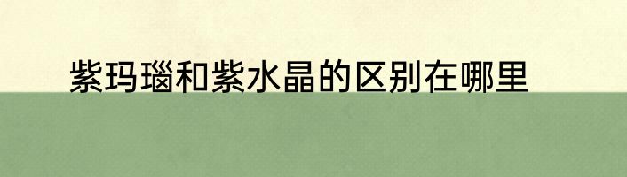 紫玛瑙和紫水晶的区别在哪里