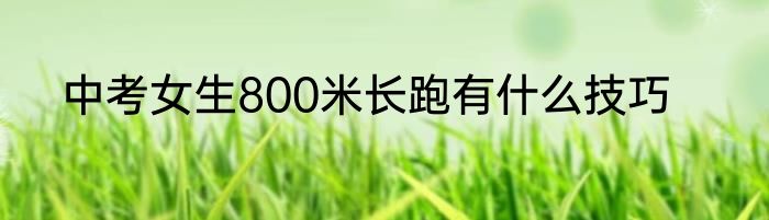 中考女生800米长跑有什么技巧