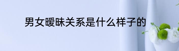 男女暧昧关系是什么样子的