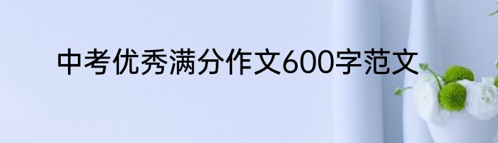 中考优秀满分作文600字范文