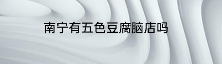 南宁有五色豆腐脑店吗