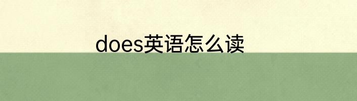does英语怎么读