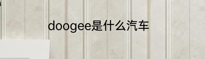 doogee是什么汽车