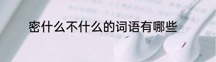 密什么不什么的词语有哪些