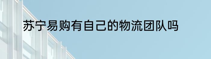苏宁易购有自己的物流团队吗