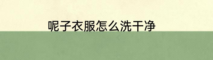 呢子衣服怎么洗干净