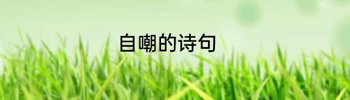 自嘲的诗句