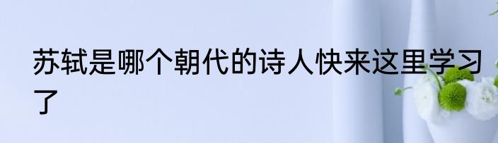 苏轼是哪个朝代的诗人快来这里学习了