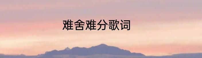 难舍难分歌词