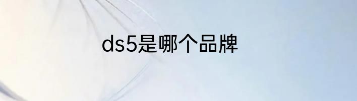 ds5是哪个品牌