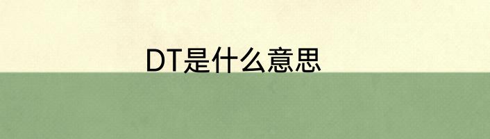 DT是什么意思